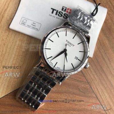 Perfect Replica Tissot Carson White Dial 40&30 MM Swiss Quartz Watch T085.410.11.011